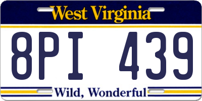 WV license plate 8PI439