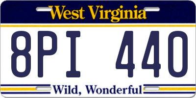 WV license plate 8PI440