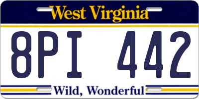 WV license plate 8PI442