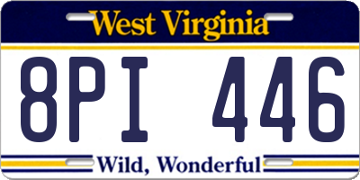 WV license plate 8PI446