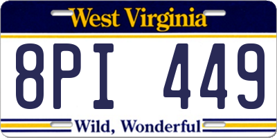 WV license plate 8PI449