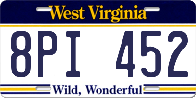WV license plate 8PI452