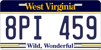 WV license plate 8PI459