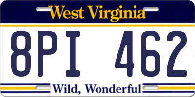 WV license plate 8PI462