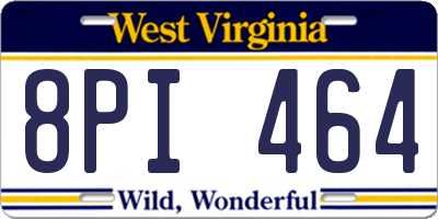 WV license plate 8PI464