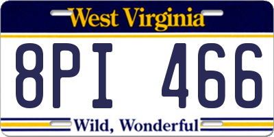 WV license plate 8PI466