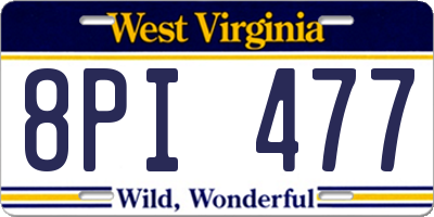 WV license plate 8PI477