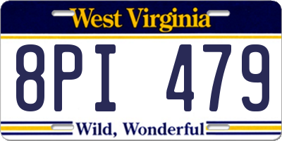 WV license plate 8PI479