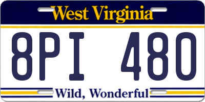 WV license plate 8PI480