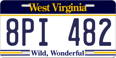 WV license plate 8PI482