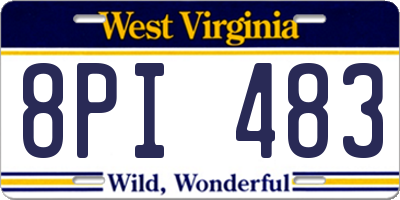 WV license plate 8PI483