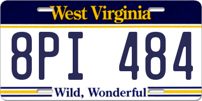 WV license plate 8PI484