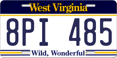 WV license plate 8PI485