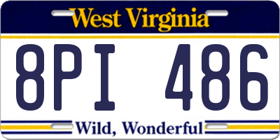 WV license plate 8PI486