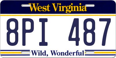 WV license plate 8PI487