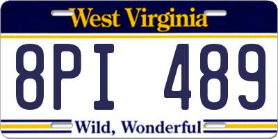 WV license plate 8PI489