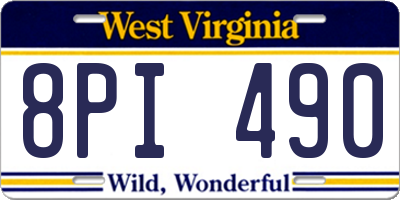 WV license plate 8PI490