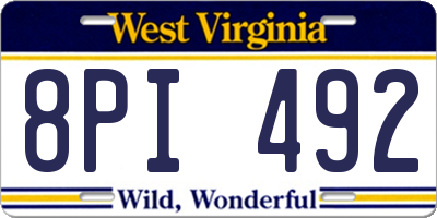 WV license plate 8PI492