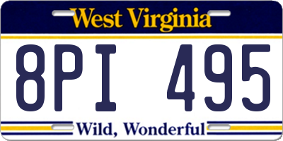 WV license plate 8PI495