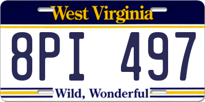 WV license plate 8PI497