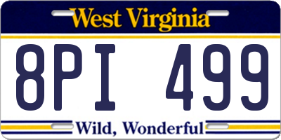 WV license plate 8PI499