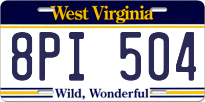 WV license plate 8PI504