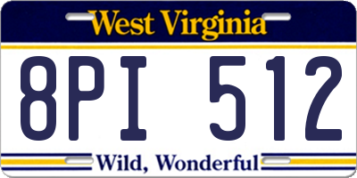 WV license plate 8PI512