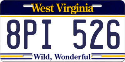 WV license plate 8PI526