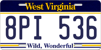 WV license plate 8PI536