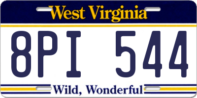 WV license plate 8PI544