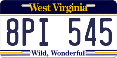 WV license plate 8PI545