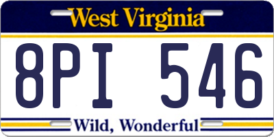 WV license plate 8PI546