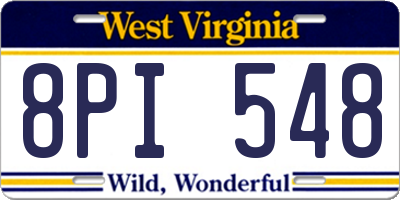 WV license plate 8PI548