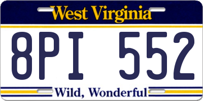 WV license plate 8PI552