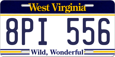 WV license plate 8PI556