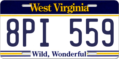 WV license plate 8PI559