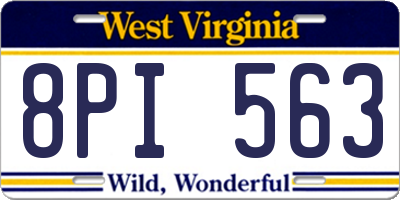WV license plate 8PI563