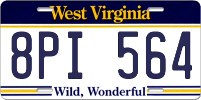WV license plate 8PI564