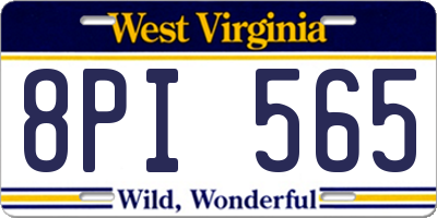 WV license plate 8PI565