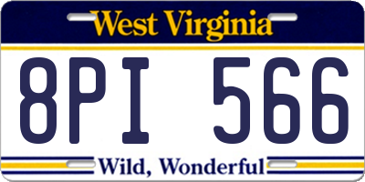 WV license plate 8PI566