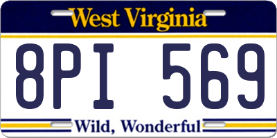 WV license plate 8PI569
