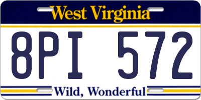 WV license plate 8PI572