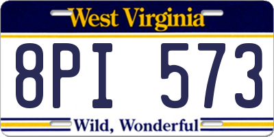 WV license plate 8PI573