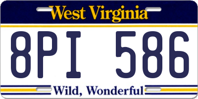 WV license plate 8PI586