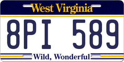 WV license plate 8PI589
