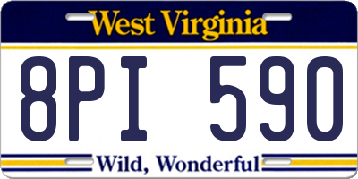 WV license plate 8PI590