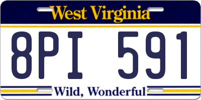 WV license plate 8PI591