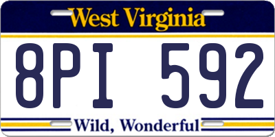 WV license plate 8PI592