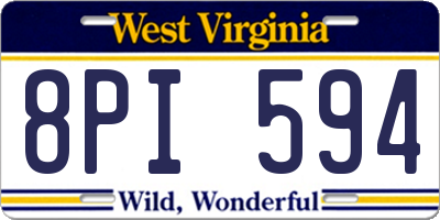 WV license plate 8PI594
