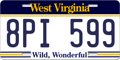 WV license plate 8PI599